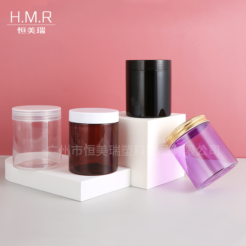 250ml Clear PET Plastic Jars with Gold Screw Lid