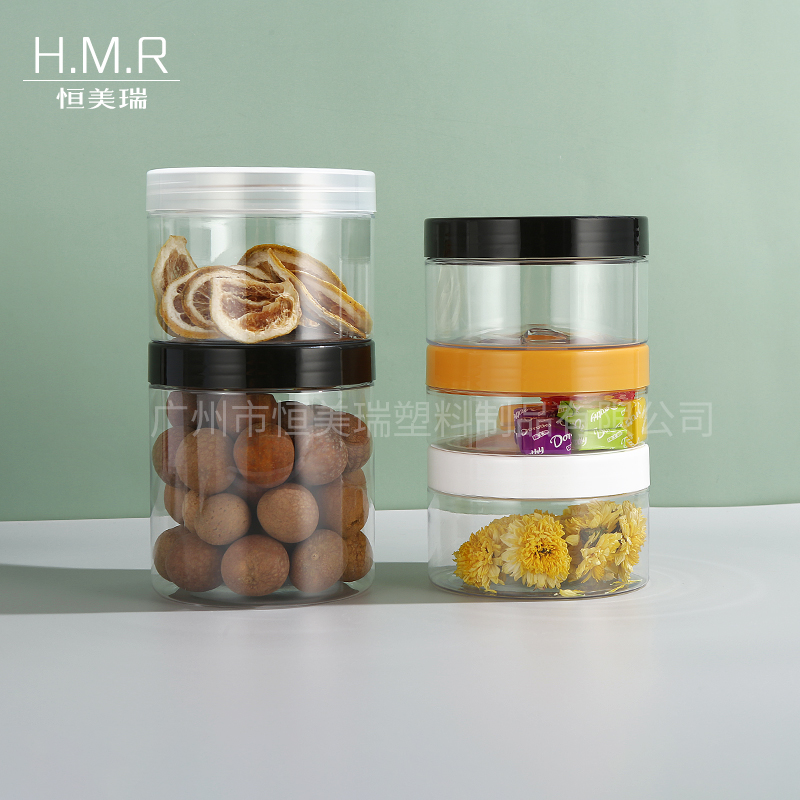 50ml/80ml/100ml/120ml/150ml/200ml/250ml/300ml Clear Plastic Storage Jars with Screw Lids