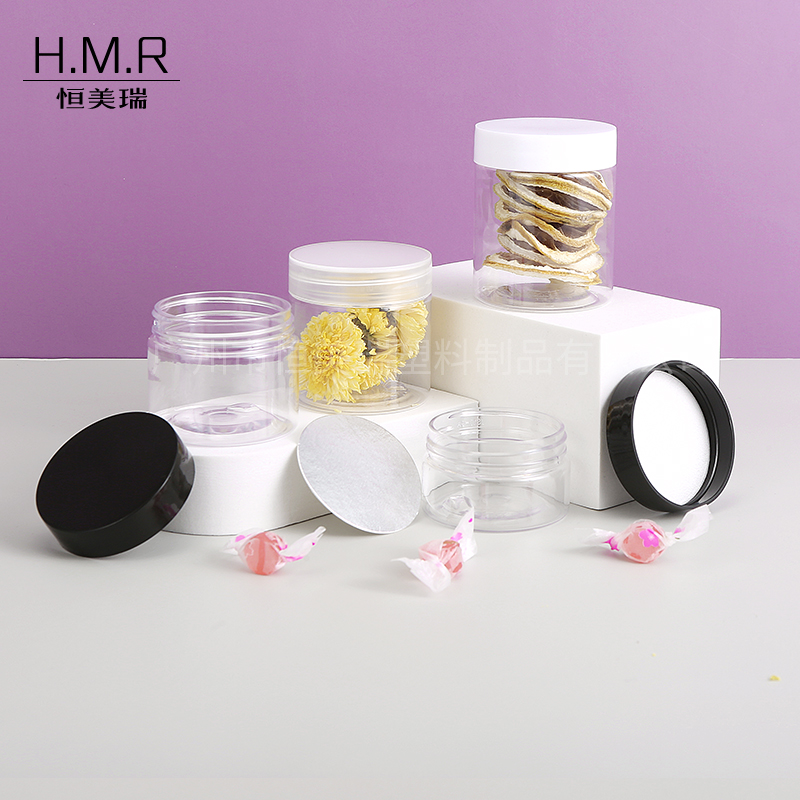 50ml/60ml/80ml/100ml/120ml Clear Plastic Storage Jars with Lids