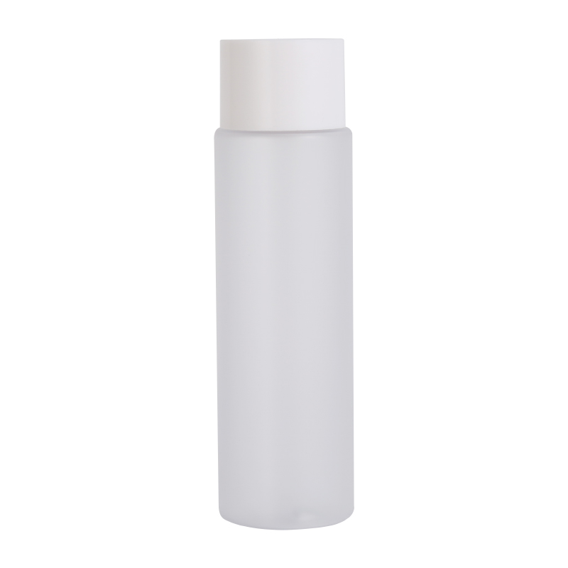 150ml Frosted Plastic Cosmetic Bottle with Black Cap