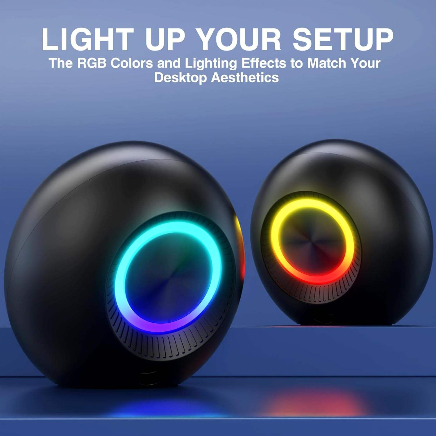 Custom USB-Powered Dual Stereo RGB Wireless Computer Speakers for Gaming Setup and Home Office (SP-219）| OEM/ ODM manufacturer