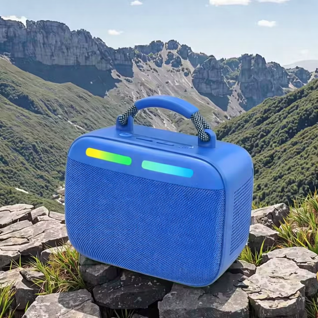 Portable IPX5 Waterproof Bluetooth Speaker with RGB LED Light, Powerful Bass Outdoor Wireless Speaker OEM ODM