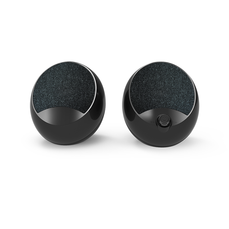 RGB USB Wired Round Desktop Speakers with Volume Control for PC and Laptop