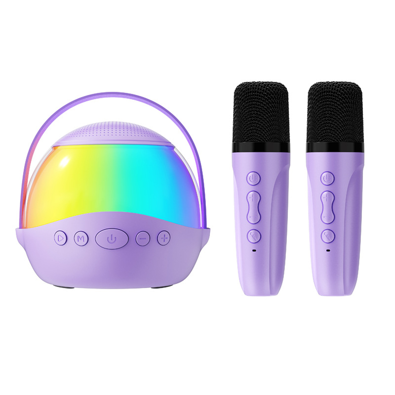 RGB Karaoke Speaker with Dual Wireless Microphones Bluetooth Party System