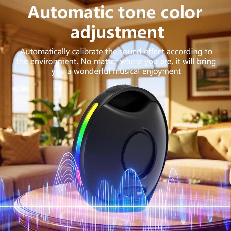 Mini Small Portable Waterproof bluetooth Speaker Satellite Subwoofer with RGB LED Lighting 15W Output Power New Battery Powered
