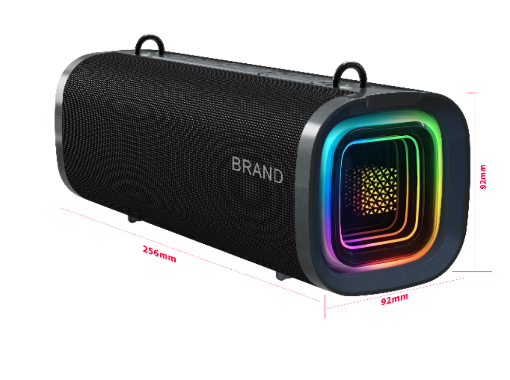 Portable Outdoor Bluetooth Speaker 50W RMS IPX5 Waterproof 3000mAh Battery RGB Side Diaphragm Light TWS Pairing for Home Travel