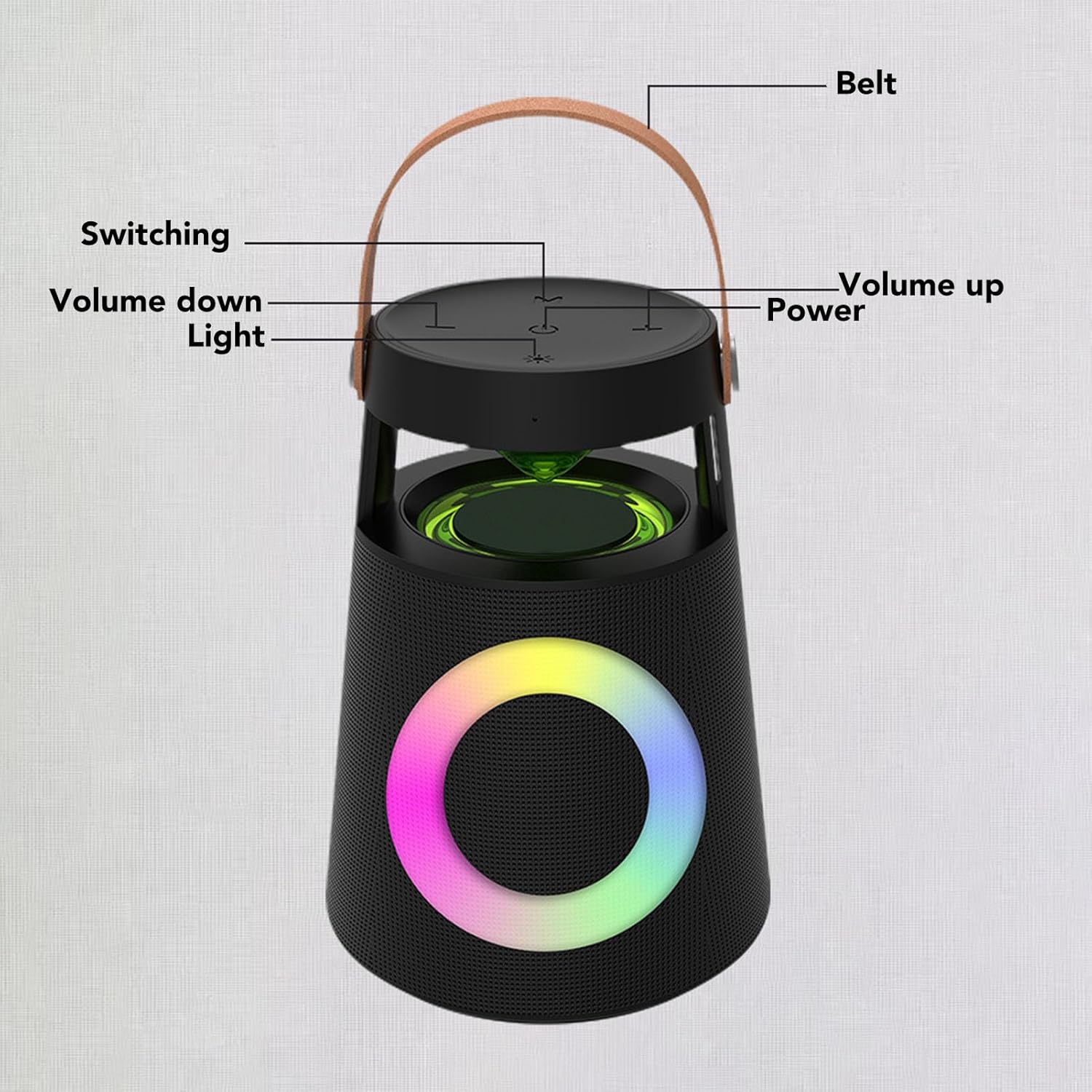 Universal Portable Music Stereo Sound IPX5 Rainproof More RGB Modes Wireless Speaker for Home Bathroom Party Outdoor