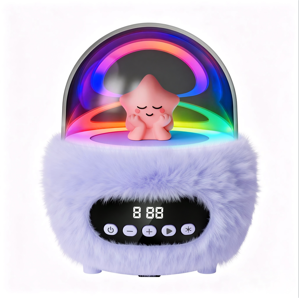Cute Star Night Light Bluetooth karaoke Speaker with Digital Display and Soft Plush Design （SP-9016）