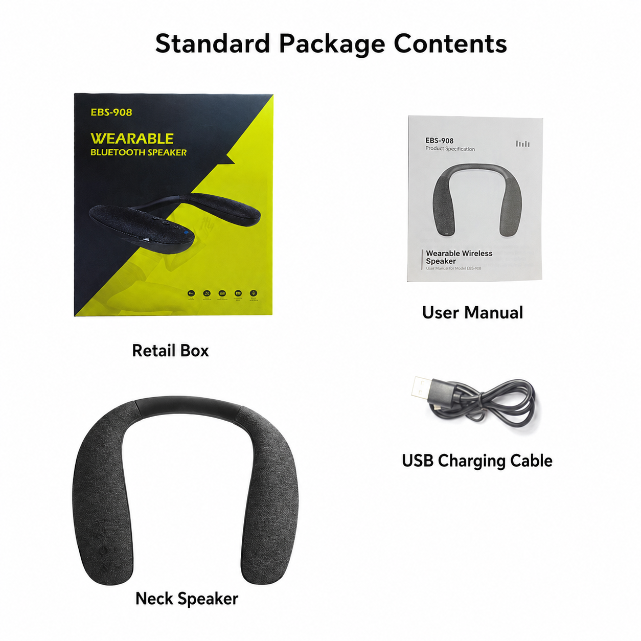 Open-Ear Wearable Neckband Bluetooth Speaker 6W （SP-908） | OEM Manufacturer