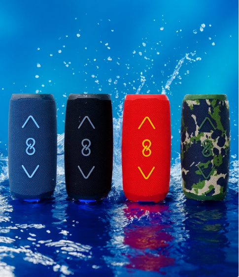 Hot Selling Creative Fabric Magnetic Wireless 360° Surround Sound Quality Boombox Waterproof Portable Speakers with RGB Lights