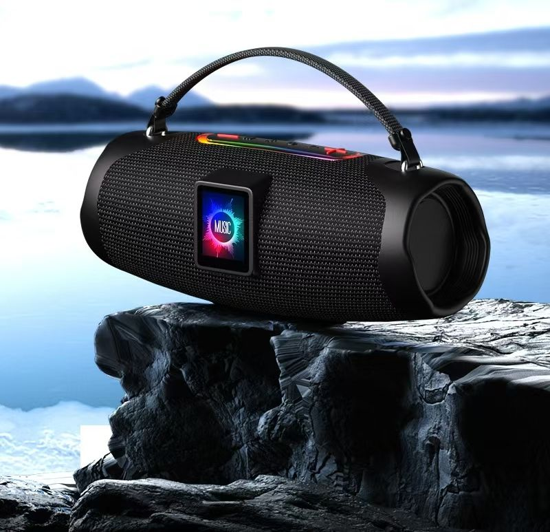 Wireless Audio Portable LCD Screen Led Dual Driver Unit Rgb Lights Clock Function Heavy Bass Outdoor Wireless Speaker