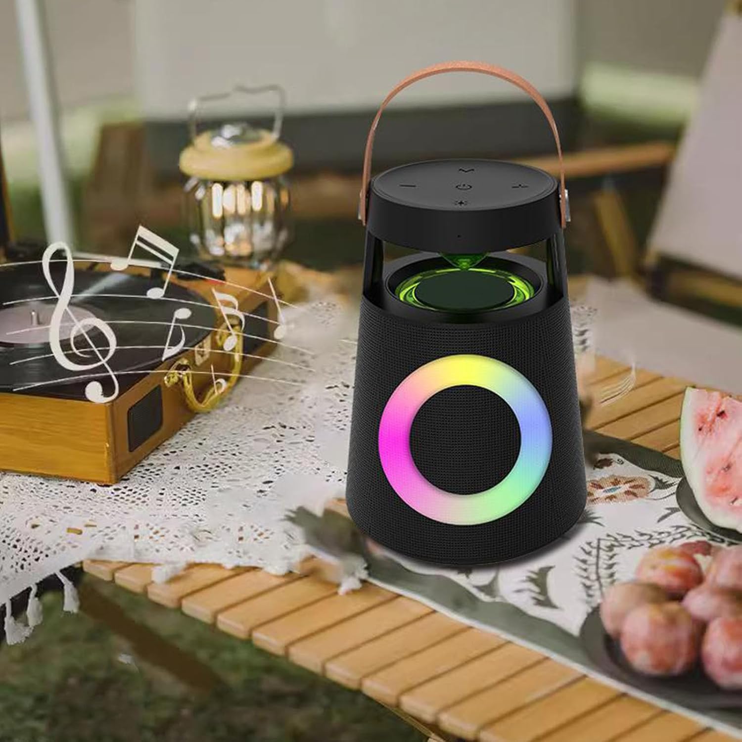 Deep Bass Audio Sound Equipment High-Aesthetic BT Speaker Portable OutdoorSubwoofer with  Ambiance Lights