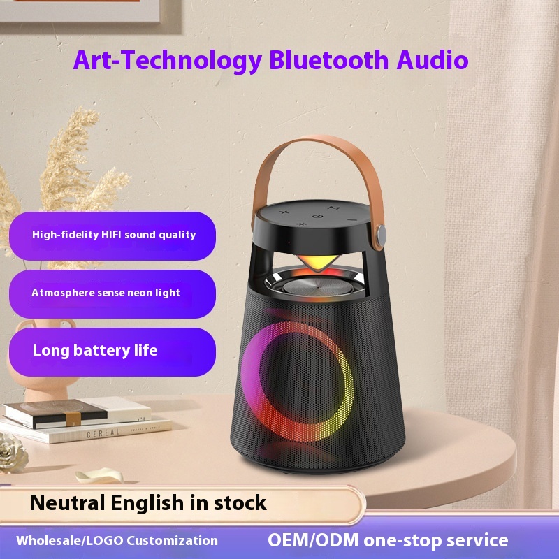 Deep Bass Audio Sound Equipment High-Aesthetic BT Speaker Portable OutdoorSubwoofer with  Ambiance Lights