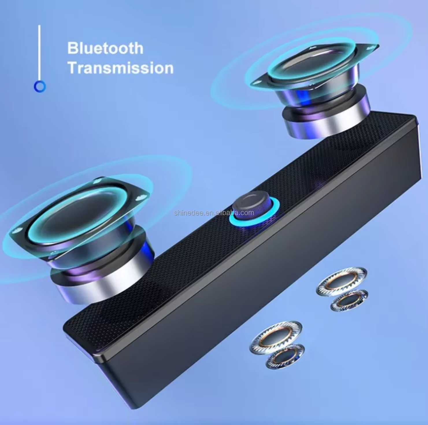 Popular OEM Wholesale Laptop Desktop Audio Woofer USB Computer Stereo Wired Blue Lights Soundbar Speaker Low-cost Manufacturers （SP-310）