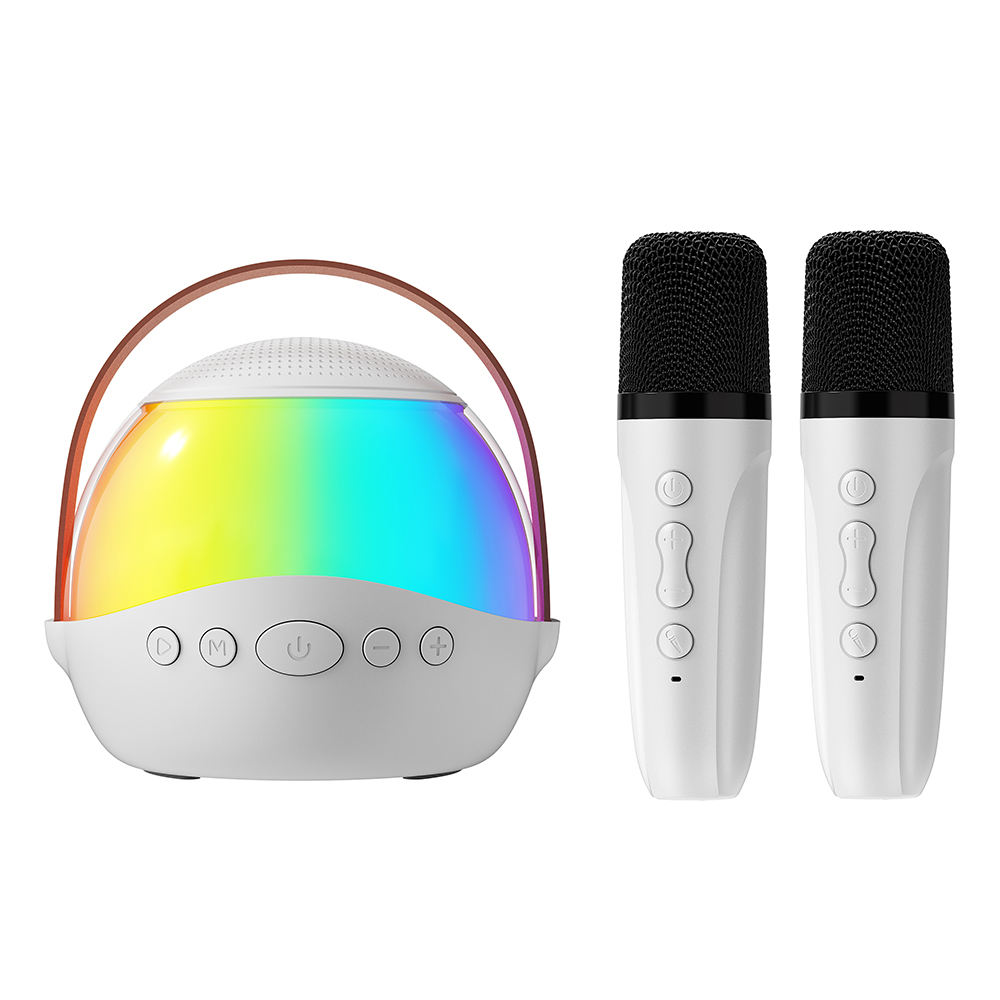 RGB Karaoke Speaker with Dual Wireless Microphones Bluetooth Party System