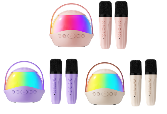 RGB Karaoke Speaker with Dual Wireless Microphones Bluetooth Party System