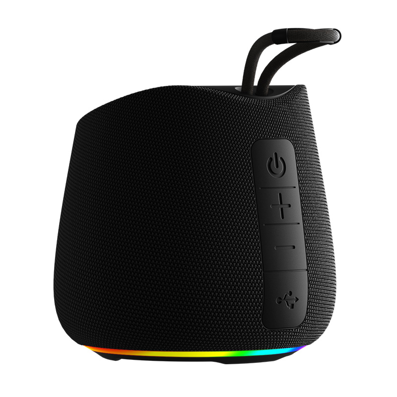 Portable Bluetooth Speaker 5W with RGB Light, 1200mAh Battery, TF Card & Hands-Free Call, Fabric Design with Carry Handle for Outdoor Camping
