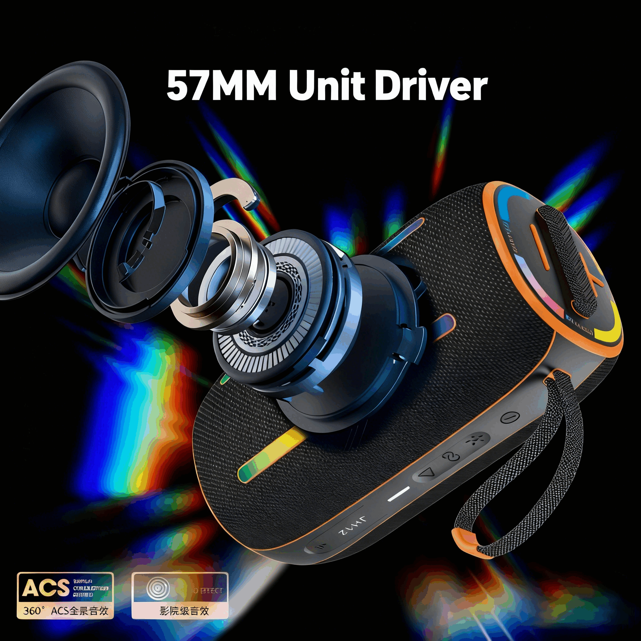 New Outdoor Plastic Box Mobile Speaker RGB LED Lighting Memory Card Support Wireless for 5.3 16W Output