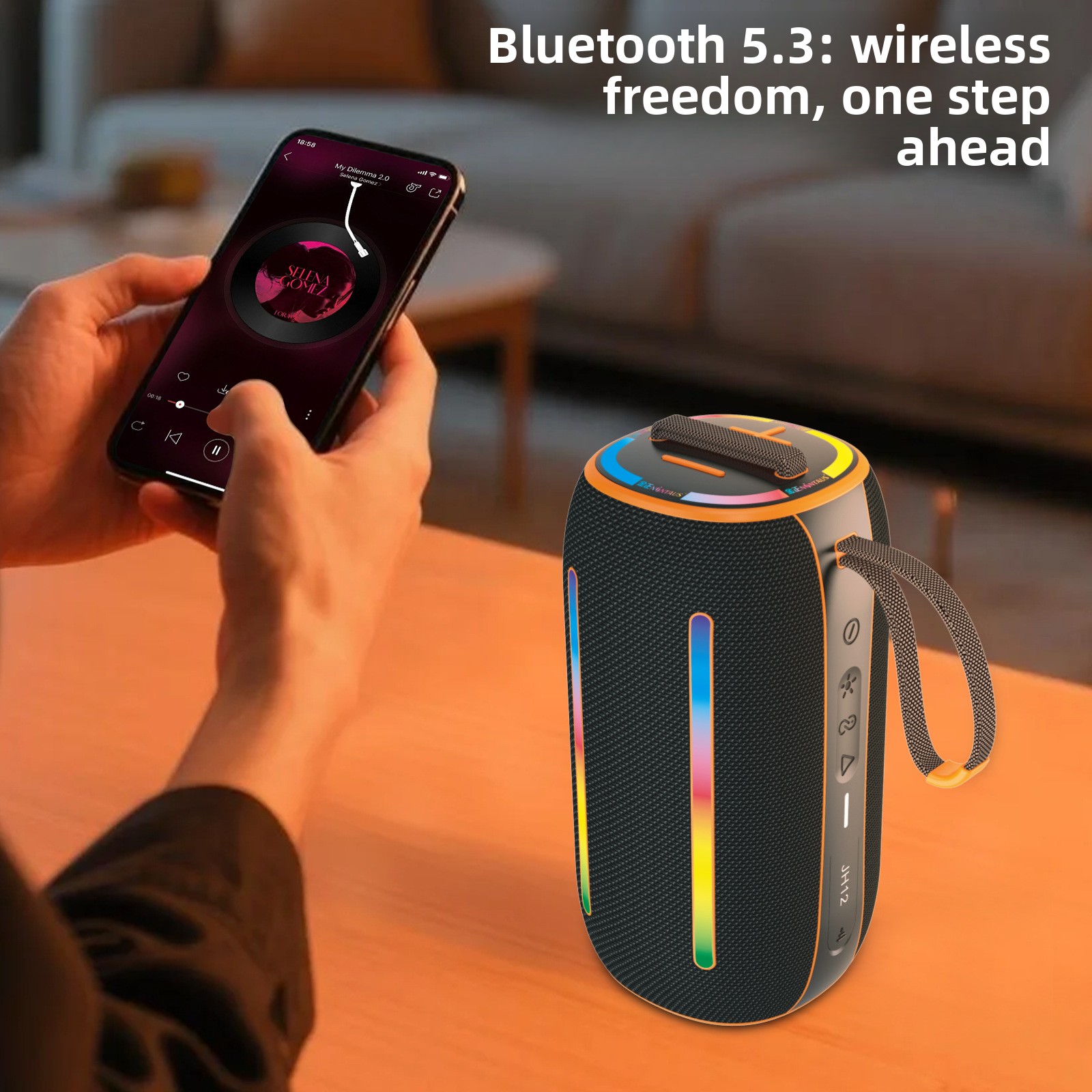 OEM ODM 16W New Style  Portable USB Multi-functional Wireless RGB Lights Speaker IPX-5 Waterproof Computer Desktop Outdoor Sports Party Sound Box （SP-5312）