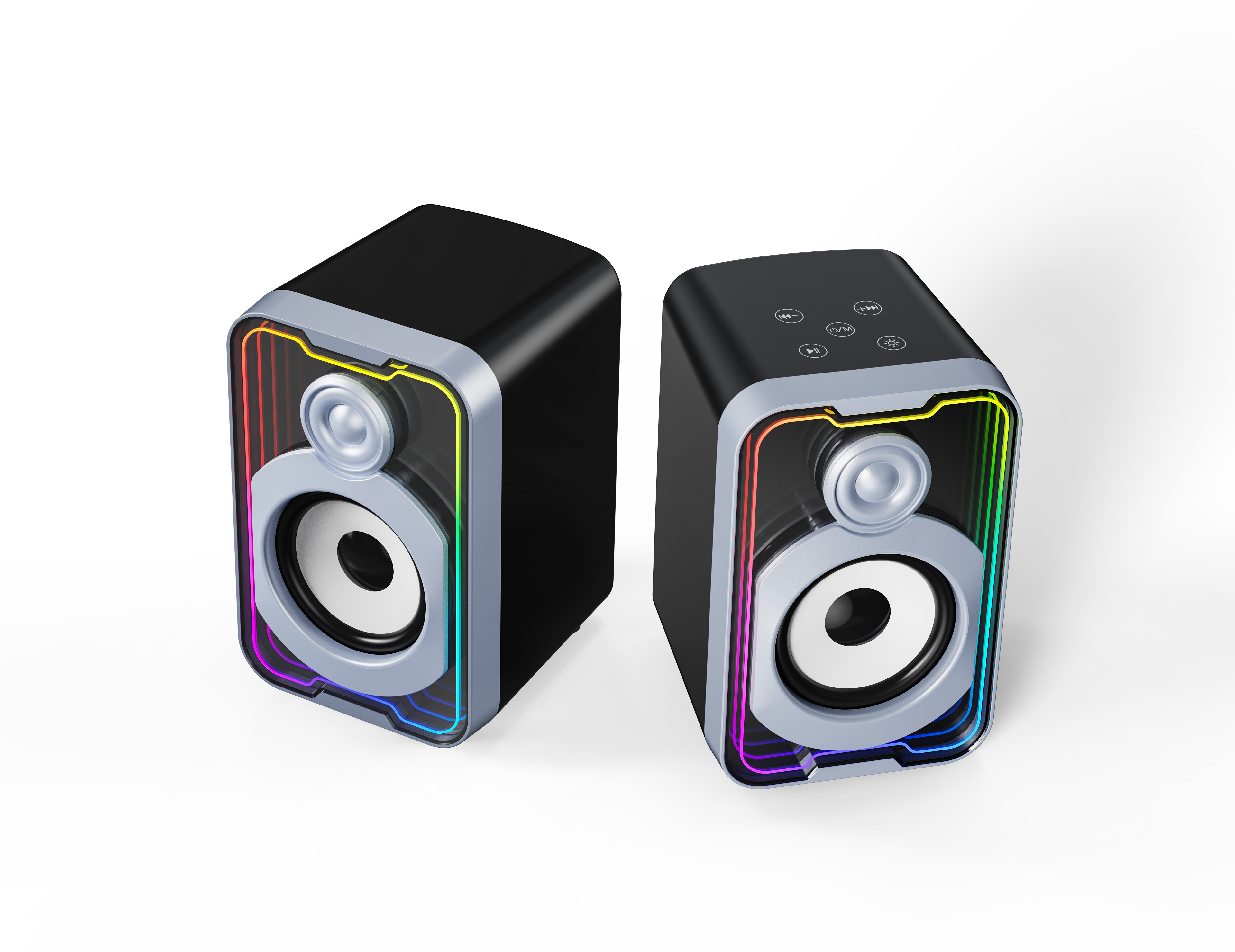 Modern RGB Gaming Setup Desktop Speakers
