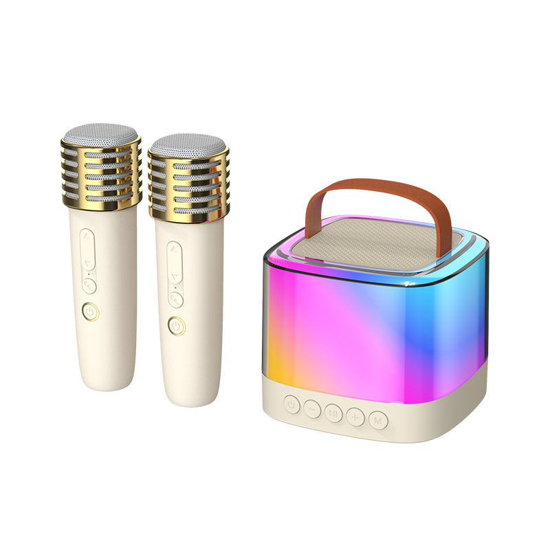 Portable Bluetooth Karaoke Speaker with Wireless Microphone, RGB LED Light, TF Card & AUX Playback (SP-9017)