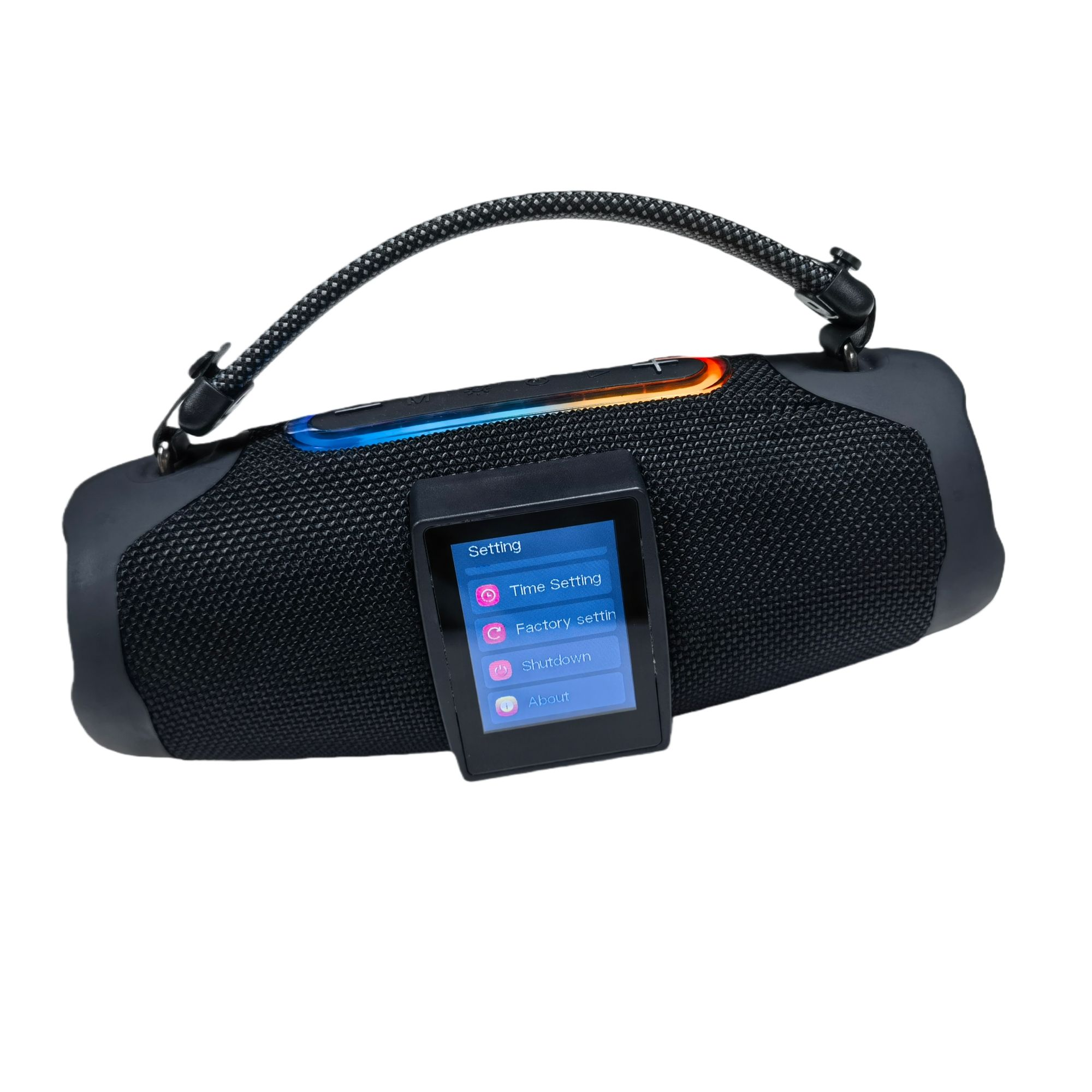 B2B Wholesale Outdoor Bluetooth Speaker with Smart LCD Screen FM Radio USB TF Card and Custom Packaging (SP-T1)