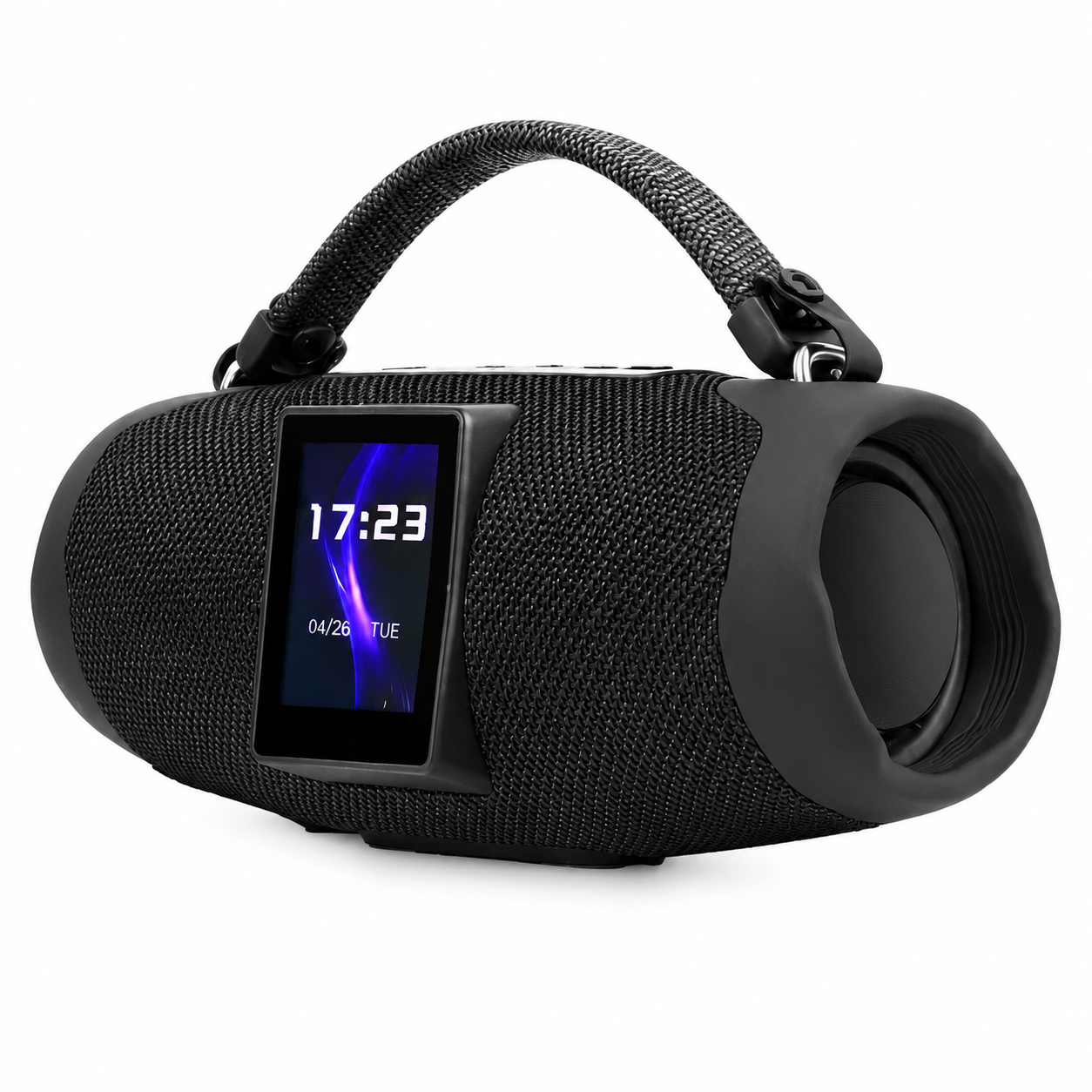 B2B Wholesale Outdoor Bluetooth Speaker with Smart LCD Screen FM Radio USB TF Card and Custom Packaging (SP-T1)