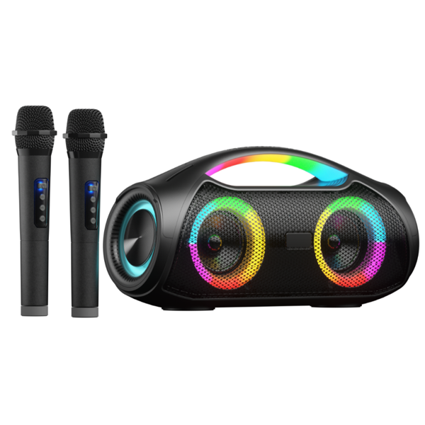 OEM 30W Boombox Stereo Hifi Portable Wireless Speaker RGB Breathing Light Waterproof Deep Bass for Outdoor Party with 2 Microphones
