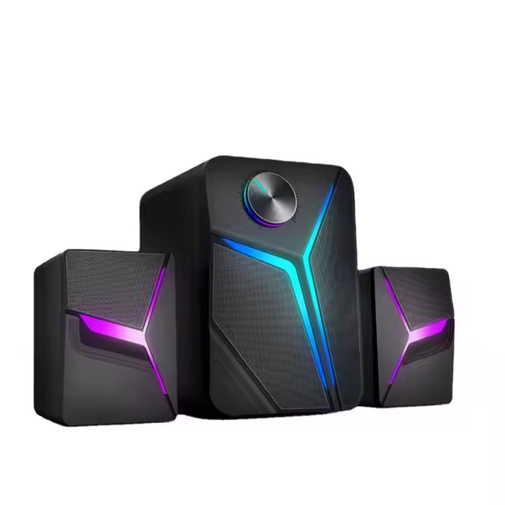 Latest Design Portable Party RGB LED Lighting 11W Subwoofer Home USB Audio System Computer Gaming Speaker for PC Laptops