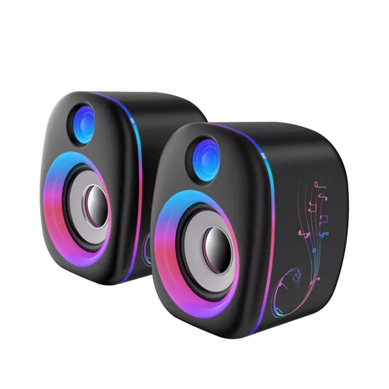 Multifunctional USB Wired 2.0 Stereo Computer Speakers HiFi Powered Desktop Audio System for PC Laptop Gaming and Music （SP-1075）OEM/ODM Manufacturer