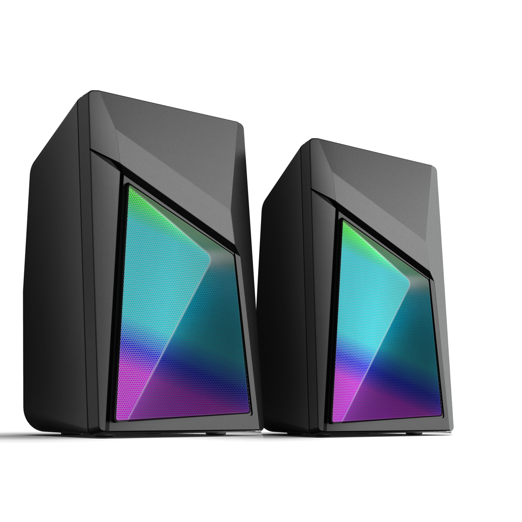 RGB Gaming Desktop Stereo Speakers for PC, Laptop & Multimedia Entertainment, 2.0 Channel PC Gaming Speaker with multiple Colorful LED  Modes(SP-2135)