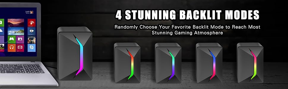 RGB LED Gaming Speaker for PC Desktop with Stereo Sound (SP-2117)