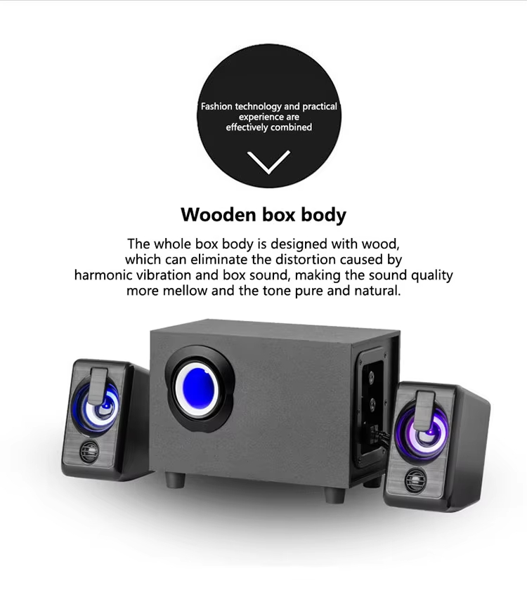 RGB LED 2.1 Gaming Speaker System with Subwoofer for PC Desktop （SP-6302）