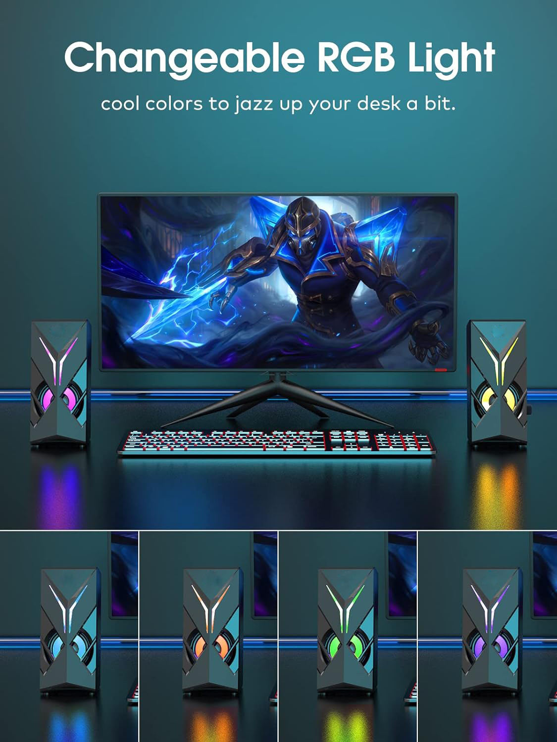 RGB LED Gaming Speaker System Dual Stereo Computer Speaker （SP-6005）