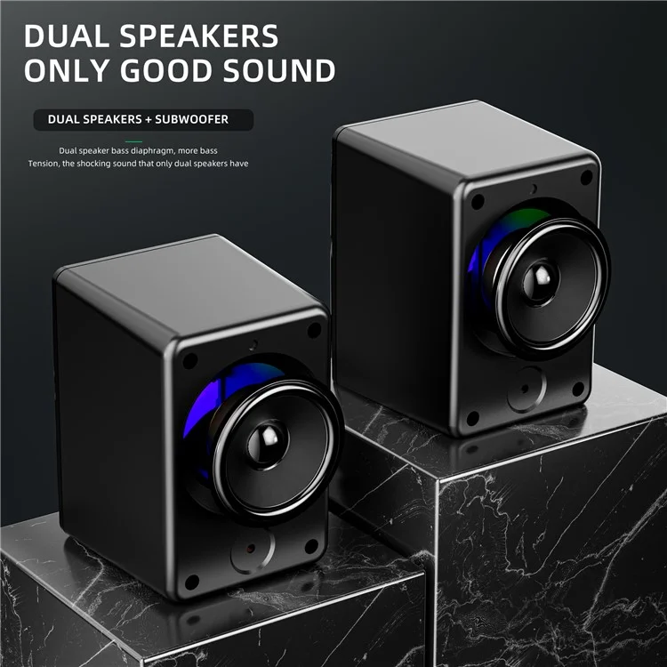 RGB LED Gaming Speaker for PC Desktop with Stereo Sound (SP-2115)