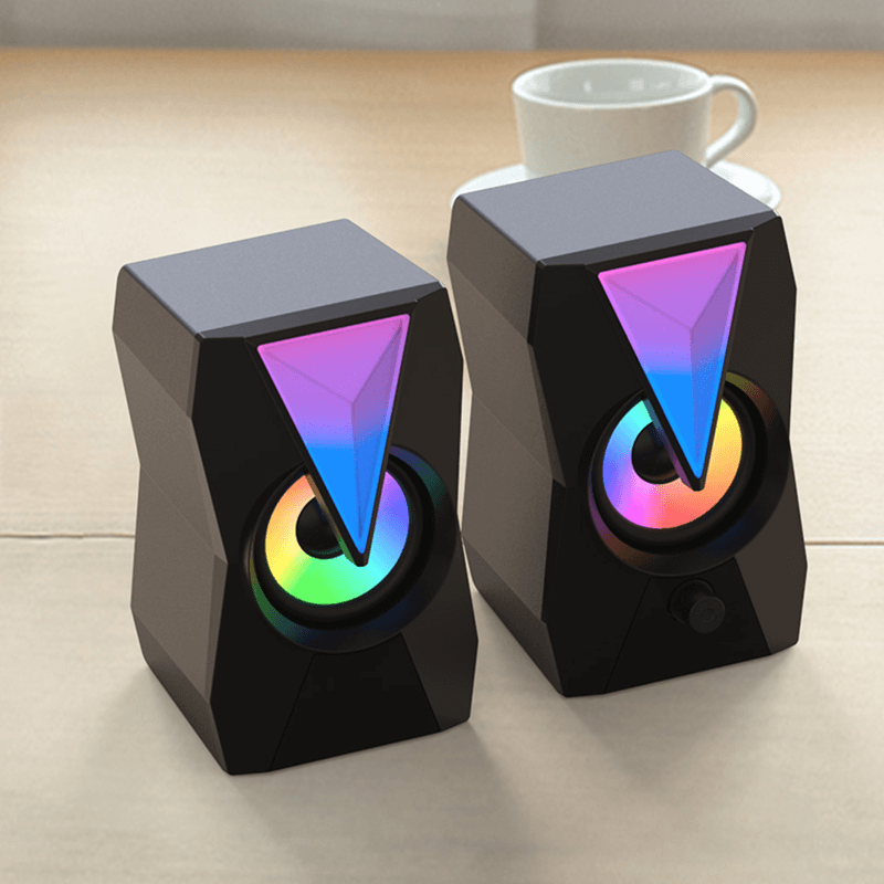 RGB LED Gaming Speaker System Dual Stereo Computer Speaker （SP-6010）