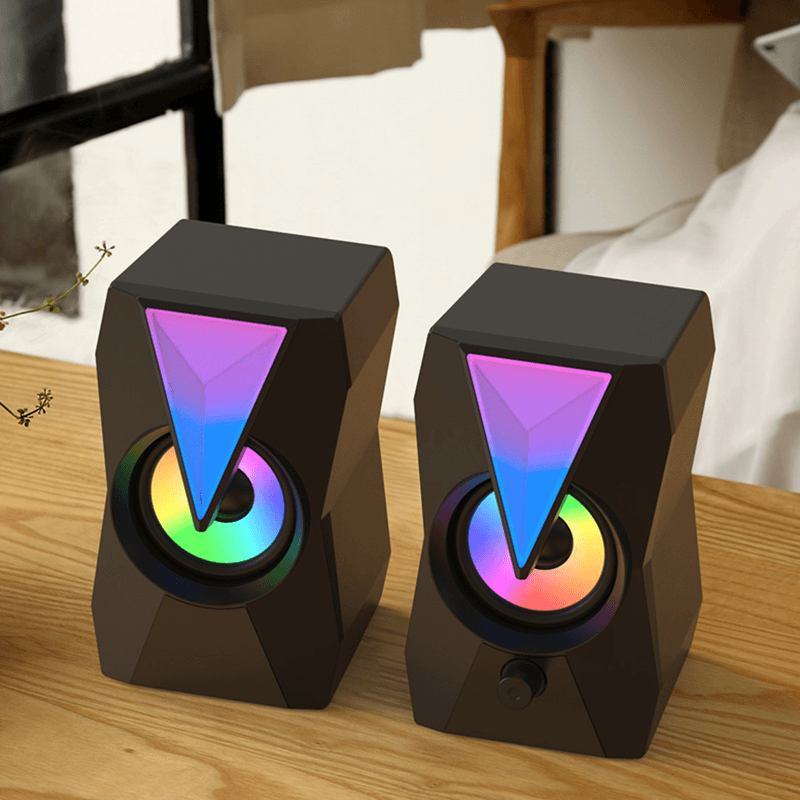 RGB LED Gaming Speaker System Dual Stereo Computer Speaker （SP-6010）