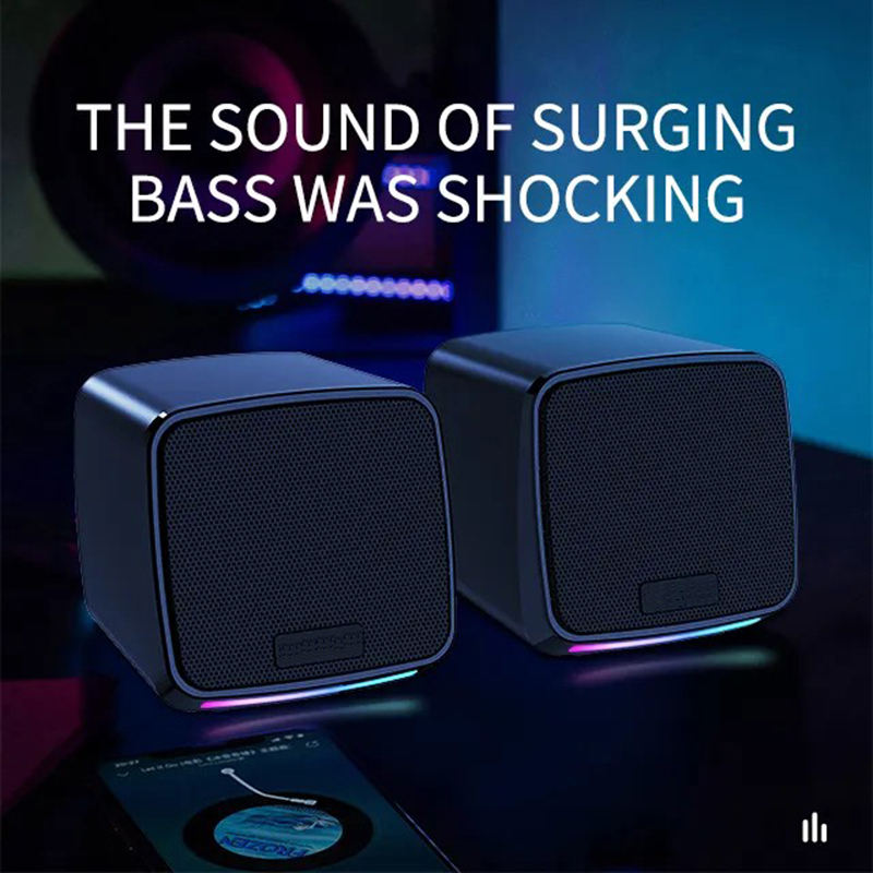 RGB Gaming Speakers for PC Desktop, 2.0 Stereo Computer Speaker System with LED Lighting, Immersive Sound for Gaming Setup (SP-1078)