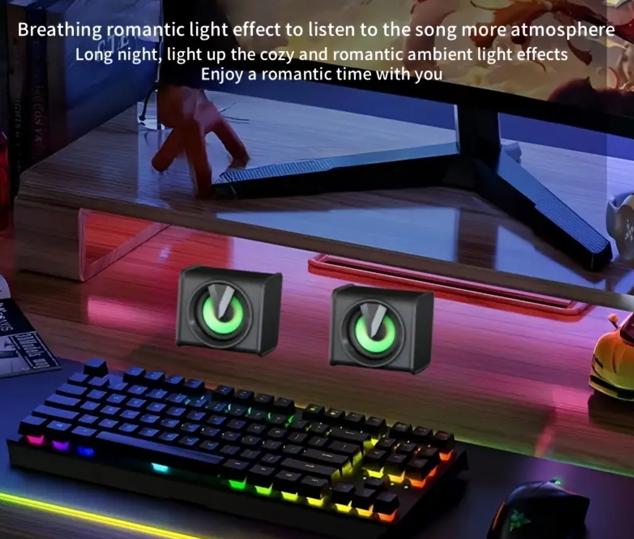 LED Gaming Speaker for PC Desktop with Stereo Sound （SP-6602）