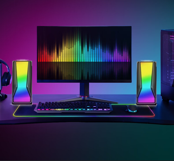 RGB Gaming Desktop Speaker System with Stereo Sound and LED Light (SP-2529)
