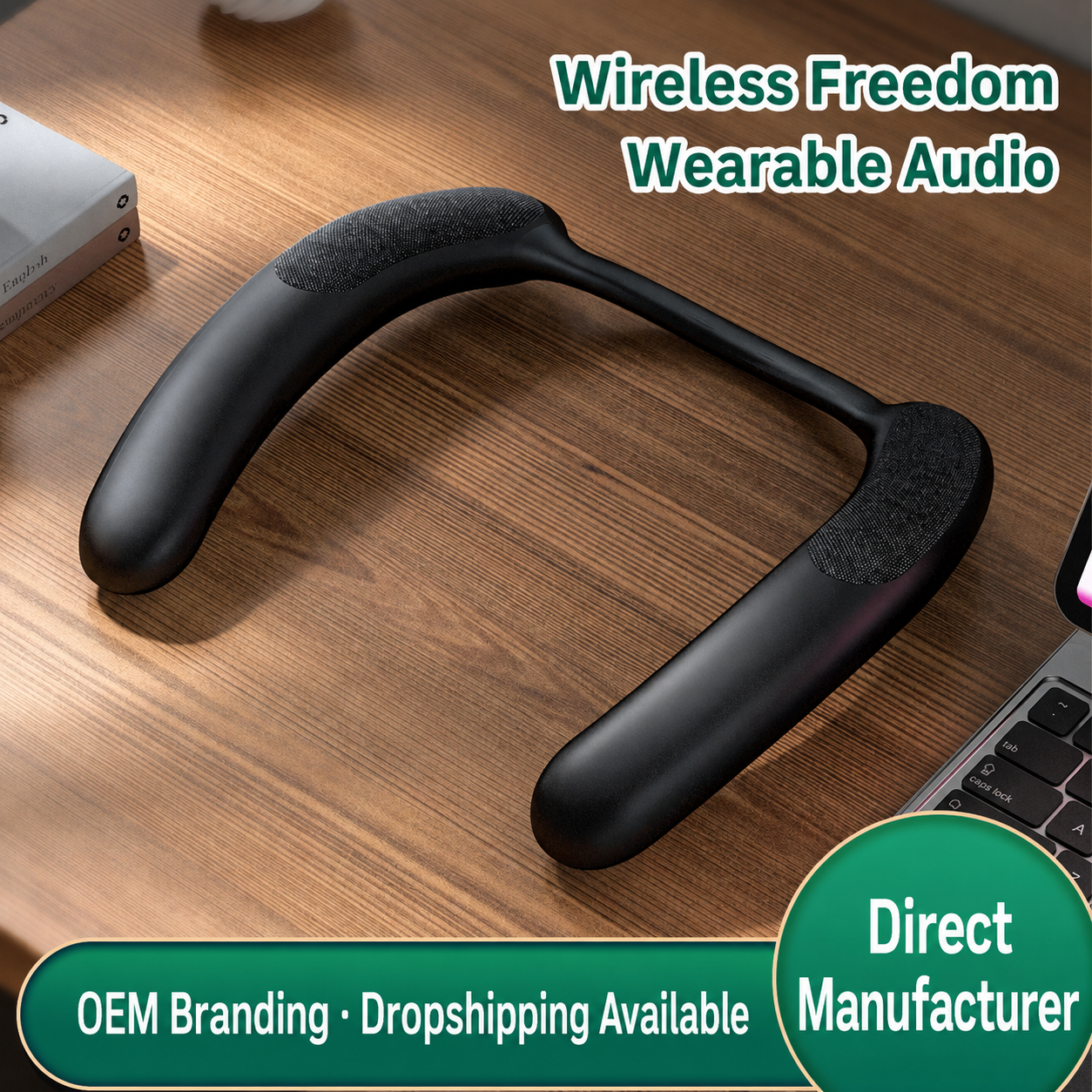 Wearable Bluetooth Neck Speaker 5.3 Dual 3W （SP-910）OEM Manufacturer