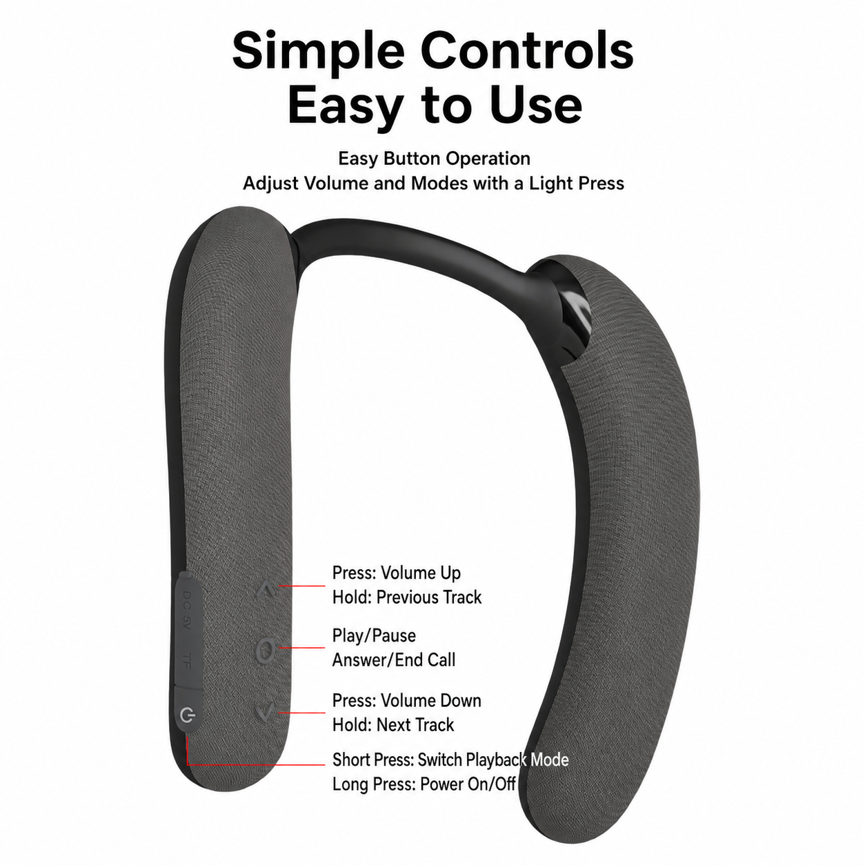 Wearable Bluetooth Neckband Speaker 5.3 Dual 3W IPX4 （SP-911 ） OEM Manufacturer