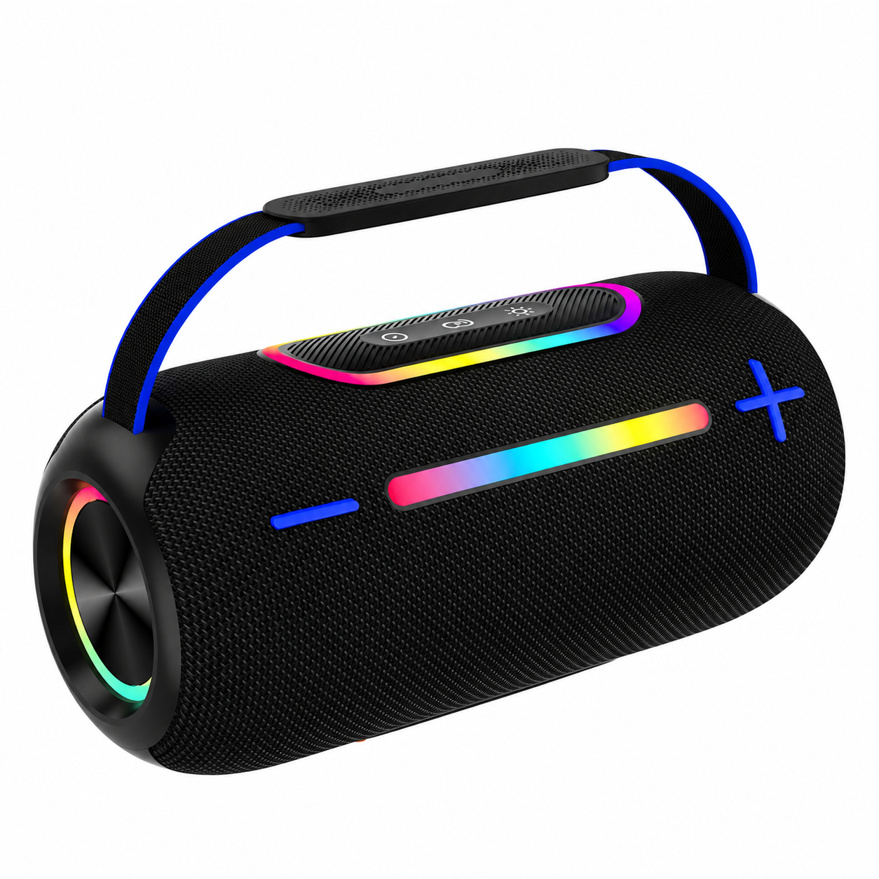 Portable Bluetooth Boom Box Speaker with RGB LED Light and Powerful Bass for Outdoor Entertainment