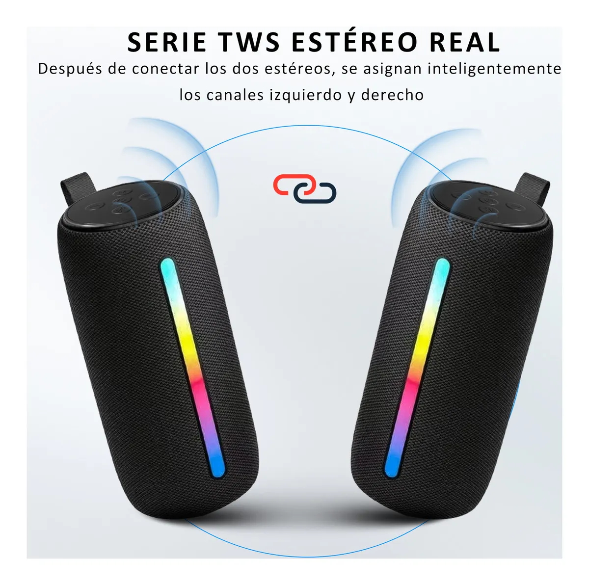 Portable Bluetooth Speaker with RGB LED Light and Powerful Bass for Outdoor Party and Gaming