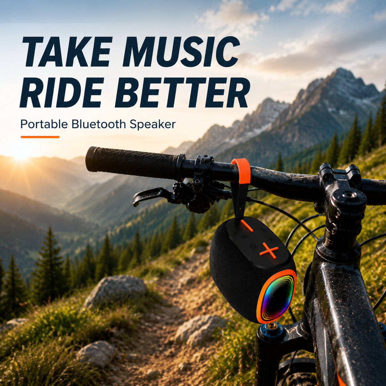 Portable Bluetooth Speaker with RGB LED Light and Carry Handle for Outdoor Music Entertainment