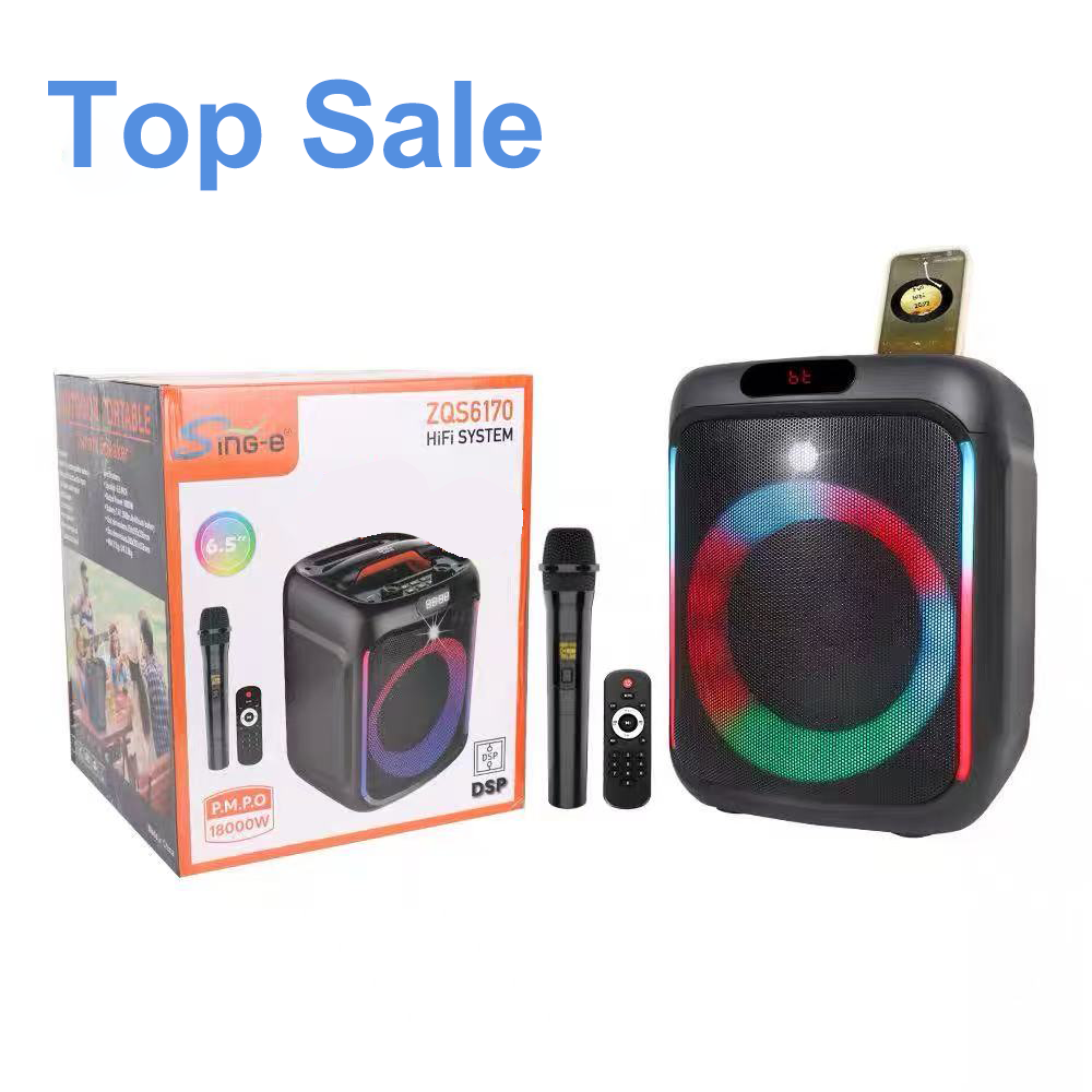 Portable Party Bluetooth Speaker with RGB LED Light and Powerful Bass for Outdoor Music