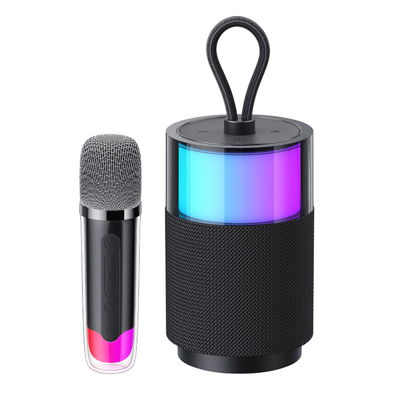 Portable RGB LED Karaoke Speaker with Wireless Microphone