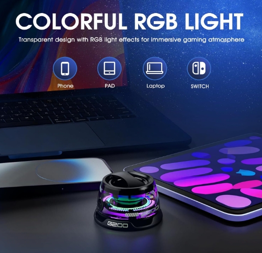 RGB Gaming Bluetooth Speaker with Transparent Design and Immersive LED Light Effect