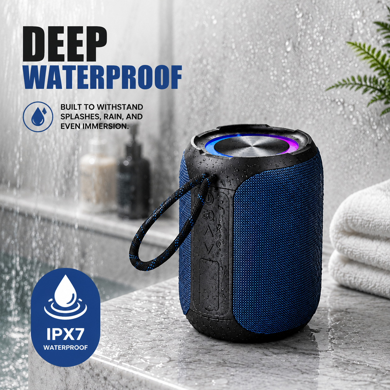 Portable RGB Bluetooth Speaker with Deep Bass and Outdoor Party LED Light