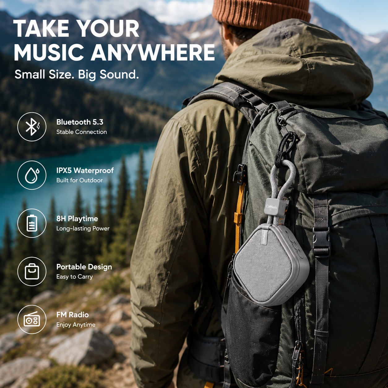Portable Custom Color Bluetooth Speaker with DIY Design and Wireless Outdoor Audio